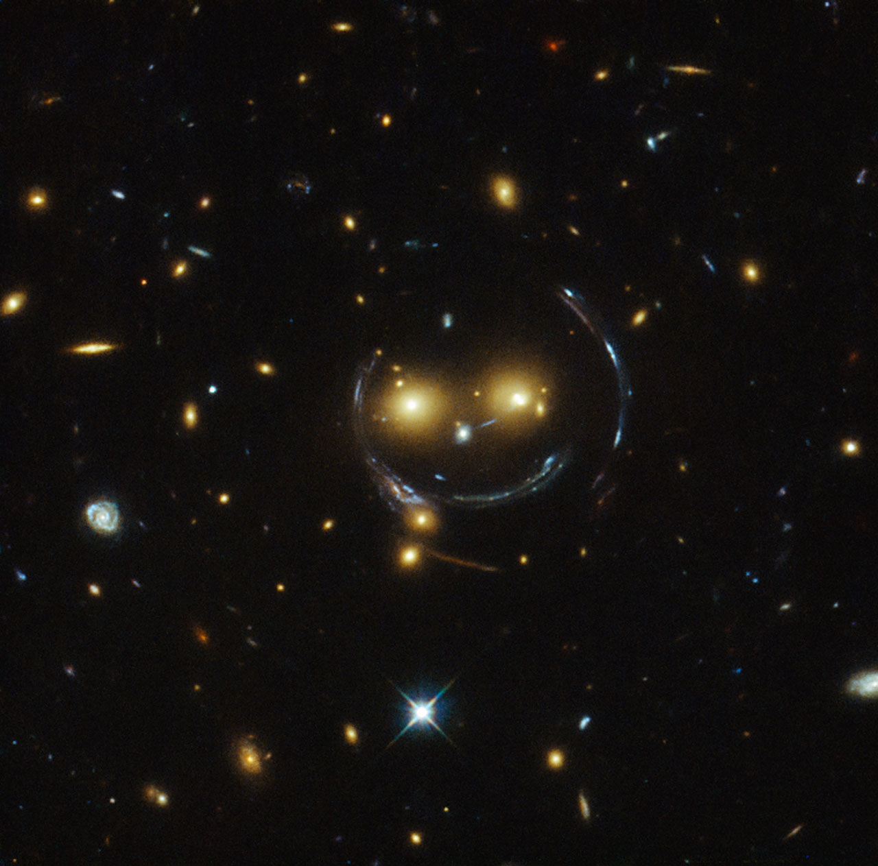 A picture of space showing an accidentally smiling face.