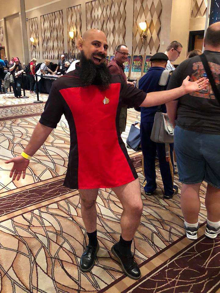 Photo of Ethan Siegal in a Star Trek Skant Uniform at Star Trek Las Vegas