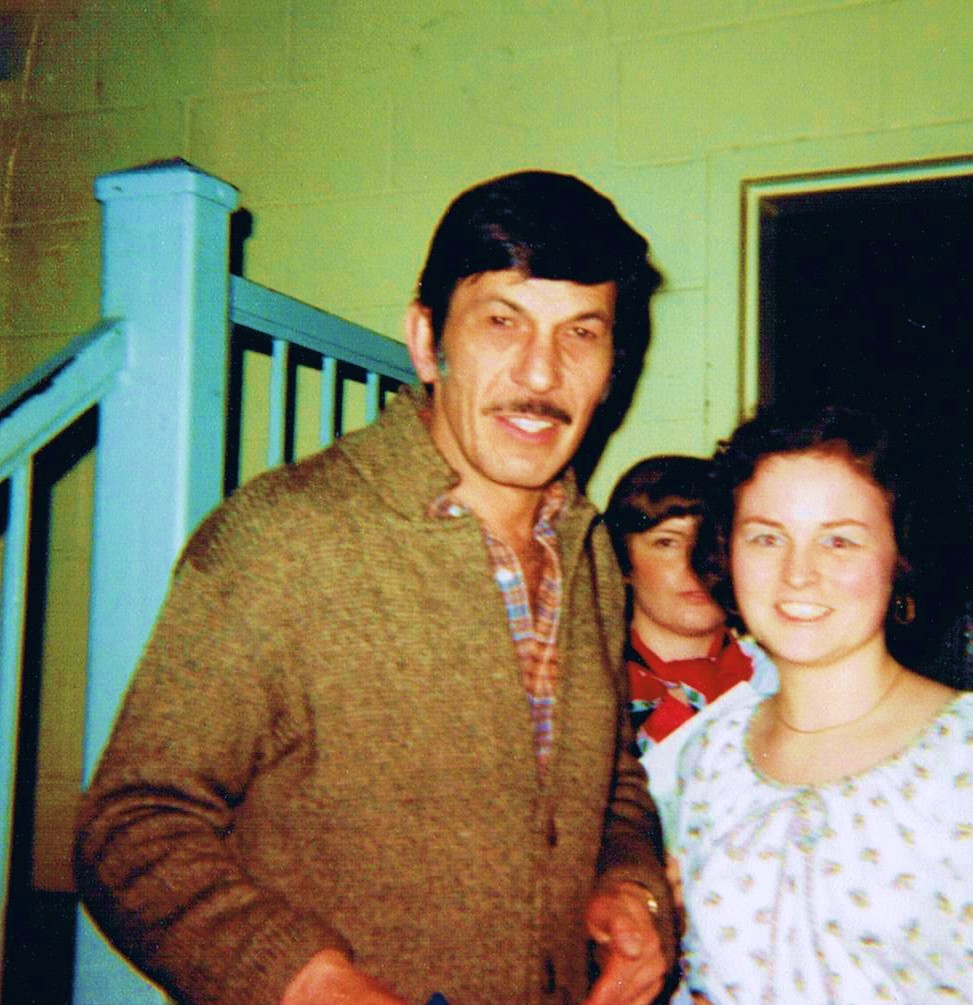 Bonnie Moss with Leonard Nimoy in 1979