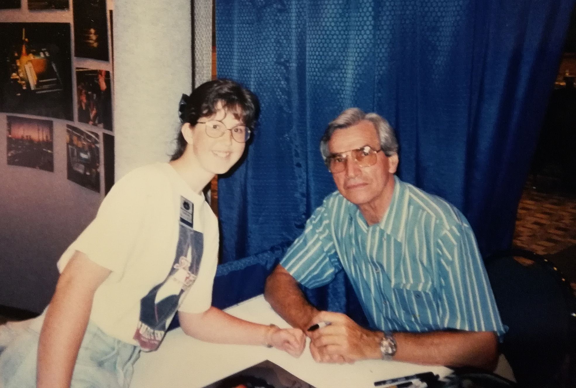 Image of Kimberly Lawler with Star Trek actor Mark Lenard