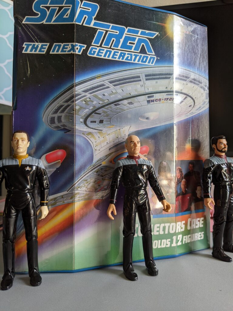 Image of Picard, Data, and Riker action figures from Star Trek
