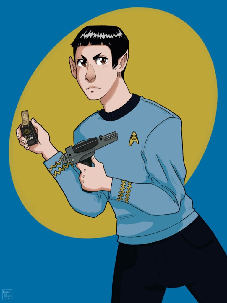 Cartoon image of Mr Spock art by Abigail Glover