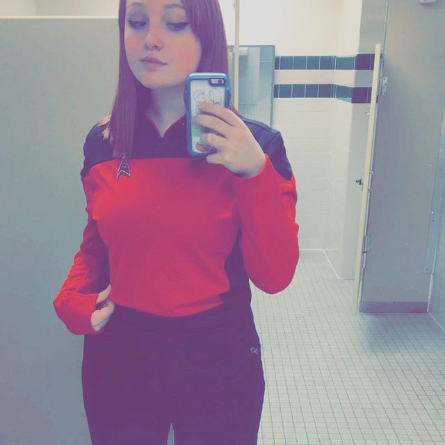 Photo of Abigail Glover in a Star Trek uniform