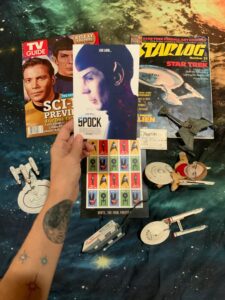 image of april eden's star trek magazines and stamps